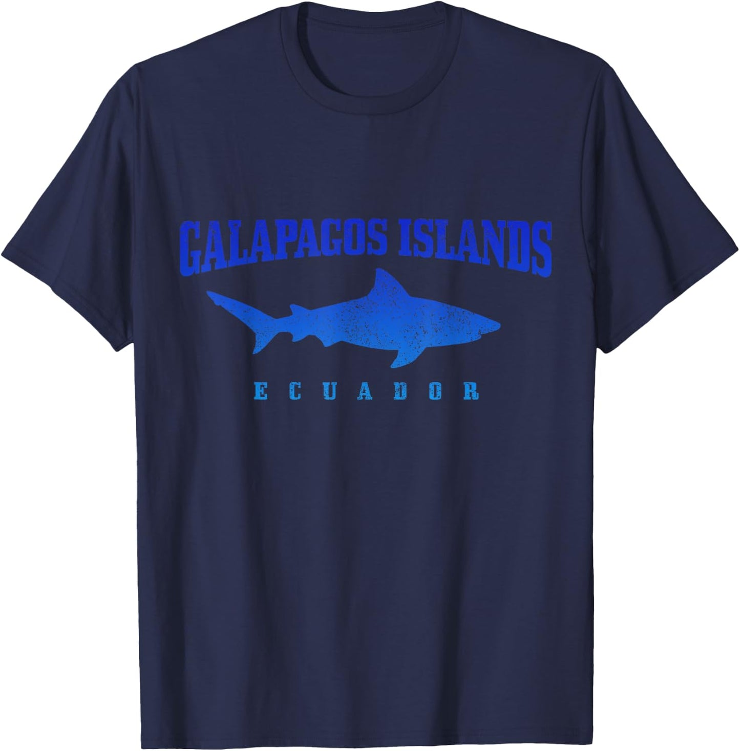 Galapagos Islands Ecuador Scuba Diver Shark Diving Vintage T-Shirt - T-Shirt | Navy