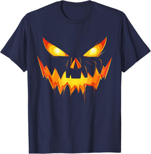 Scary Pumpkin Jack O Lantern Face Halloween Men Boys Kids T-Shirt - T-Shirt | Navy