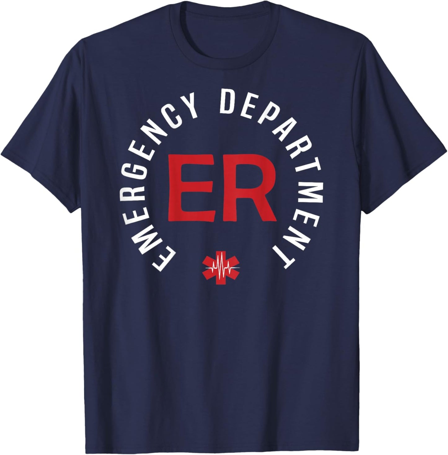Vintage Emergency Department Emergency Room Nurse On Back T-Shirt - T-Shirt | Navy