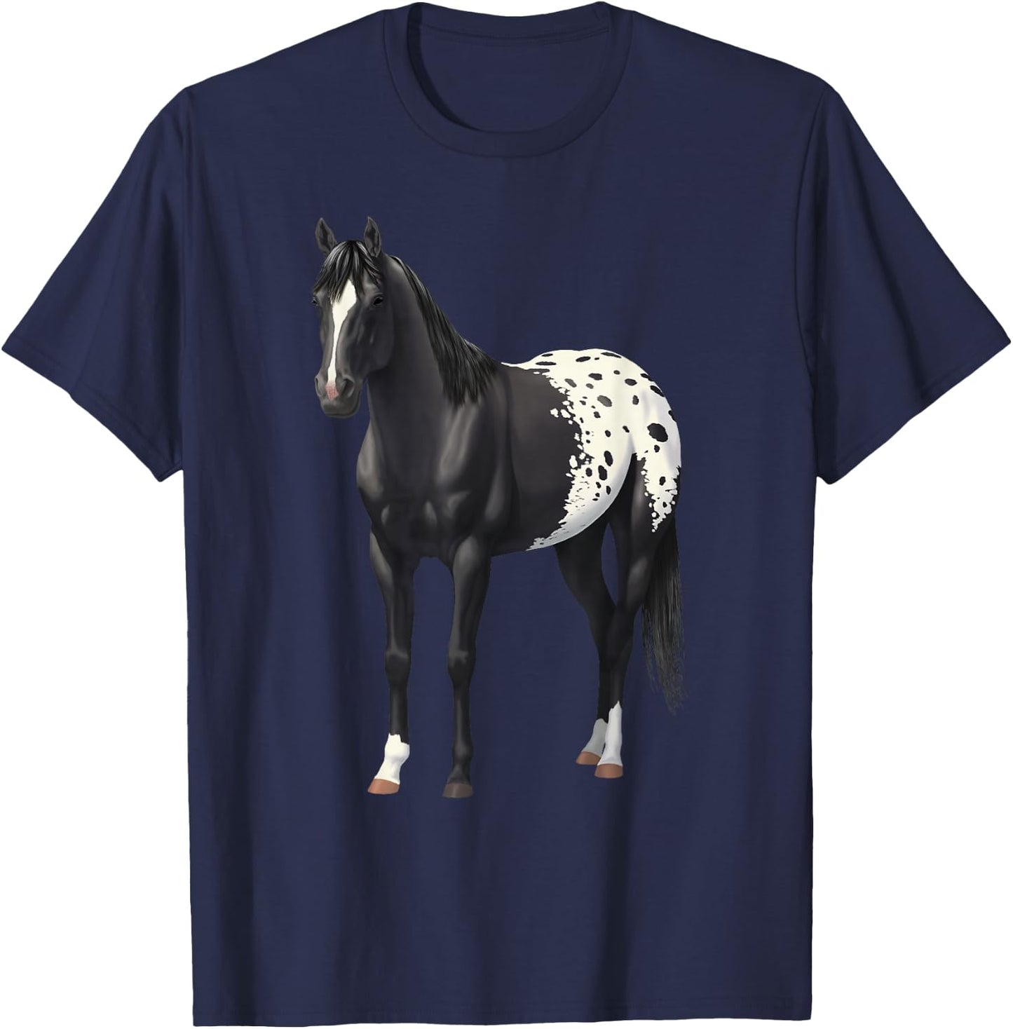 Beautiful Black Blanket Appaloosa Horse Lover Gift T-Shirt - T-Shirt | Navy
