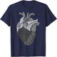 Parts Of Heart Cardiology Men Women Anatomical Cardiac T-Shirt - T-Shirt | Navy