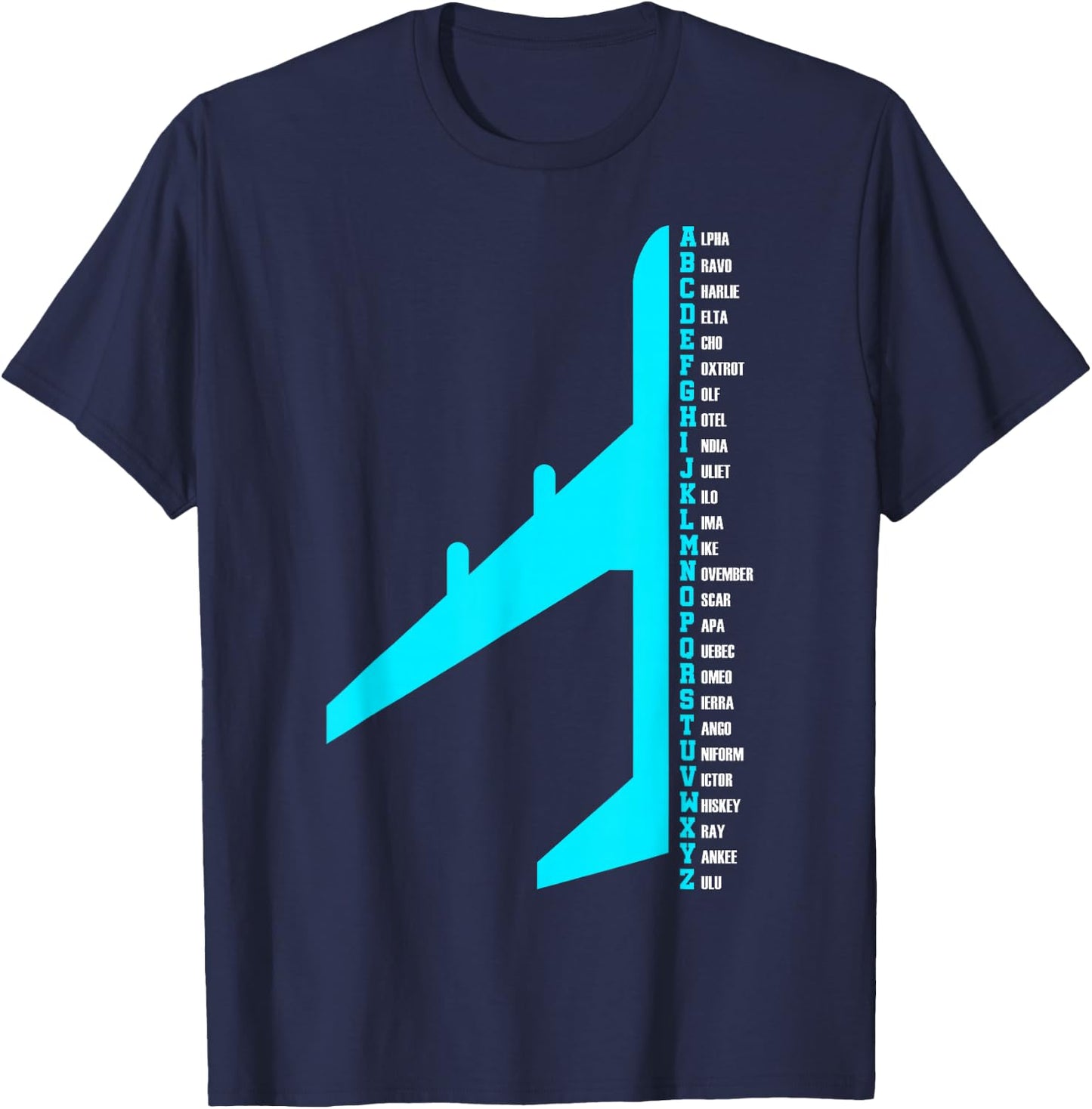 Phonetic Alphabet Pilot Airplane Funny Aviator Lover T-Shirt - T-Shirt | Navy