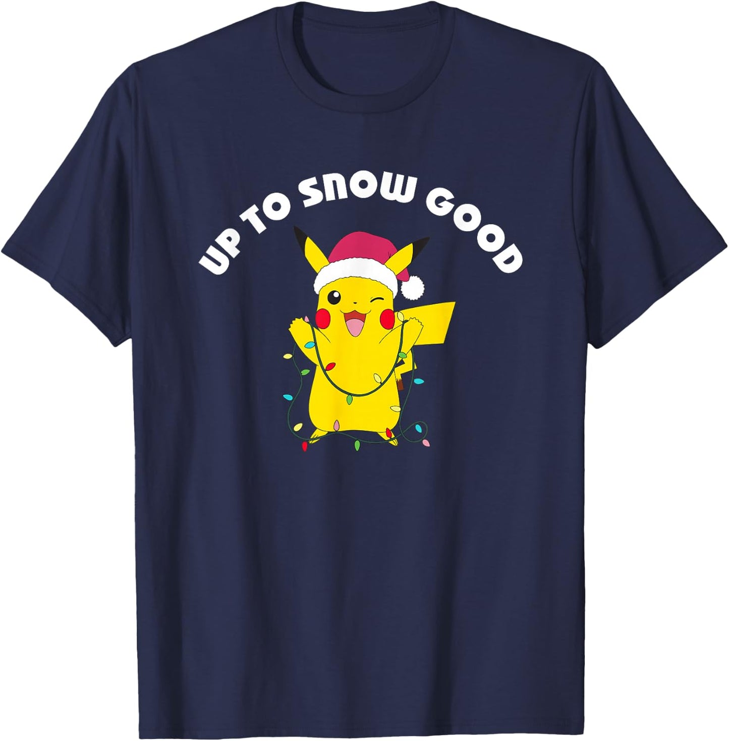 Pokémon - Christmas Pikachu Up to Snow Good T-Shirt - T-Shirt | Navy