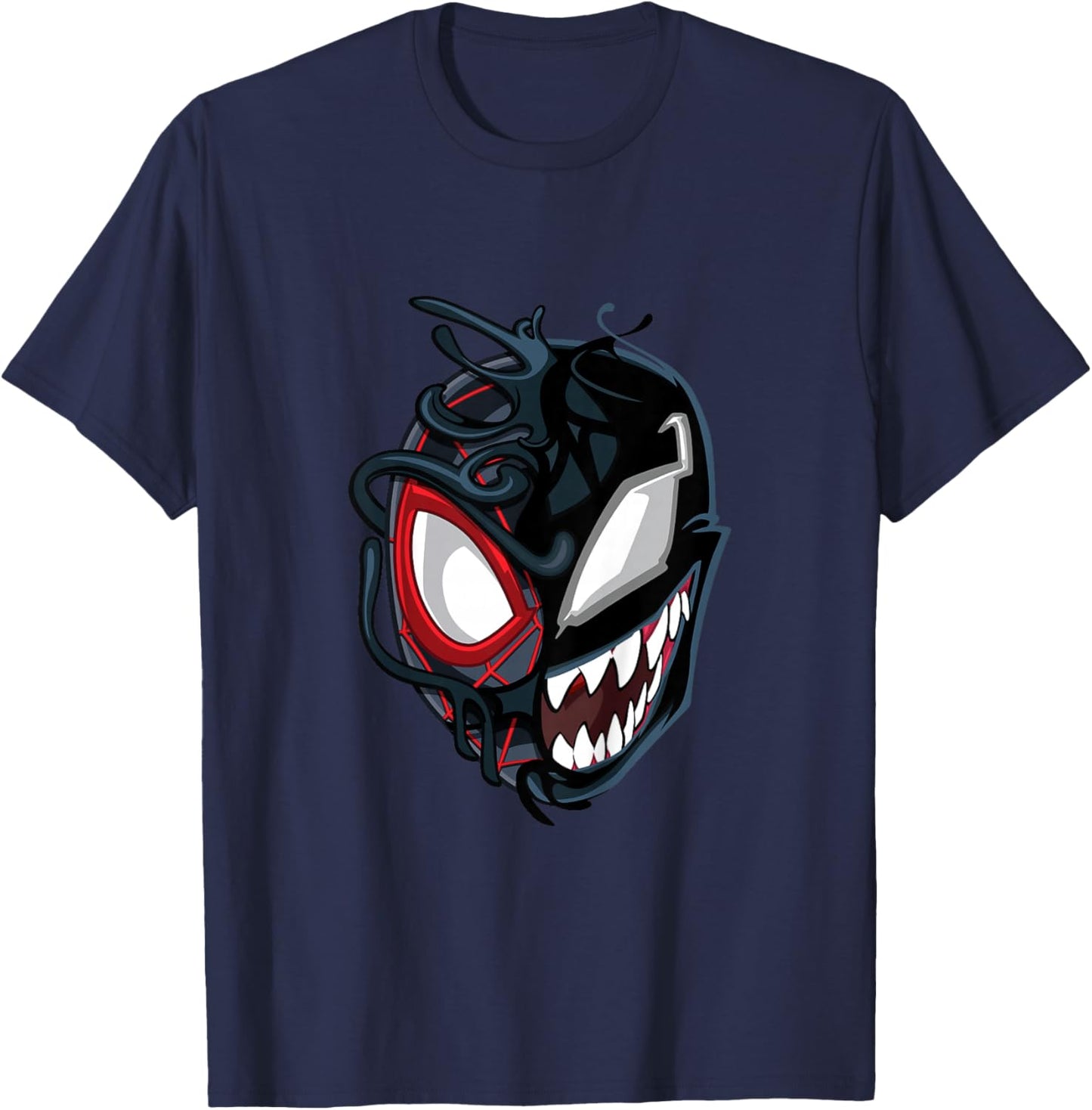 Kids Marvel Spider-Man Classic Venom Miles Morales Split Mask T-Shirt - T-Shirt | Navy