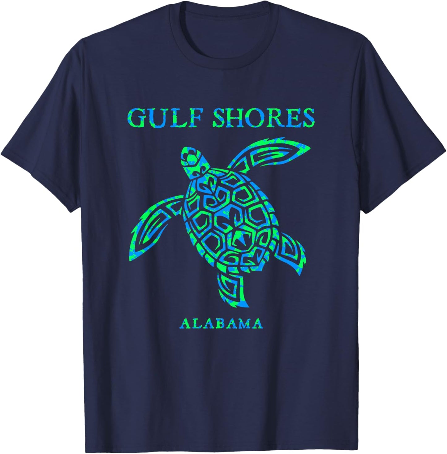 Gulf Shores Alabama Retro Sea Turtle Boys Girls Toddler T-Shirt - T-Shirt | Navy