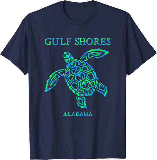 Gulf Shores Alabama Retro Sea Turtle Boys Girls Toddler T-Shirt - T-Shirt | Navy