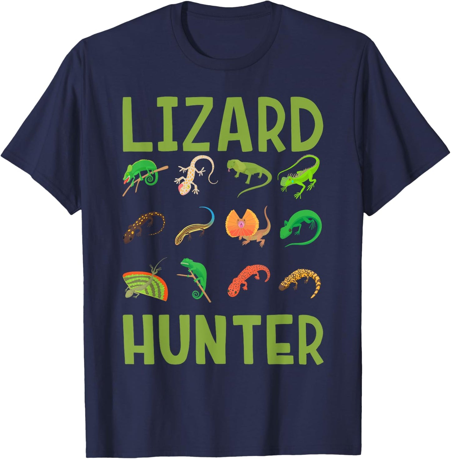 Lizard Hunter Reptile Kids Bearded Dragon Lizards T-Shirt - T-Shirt | Navy