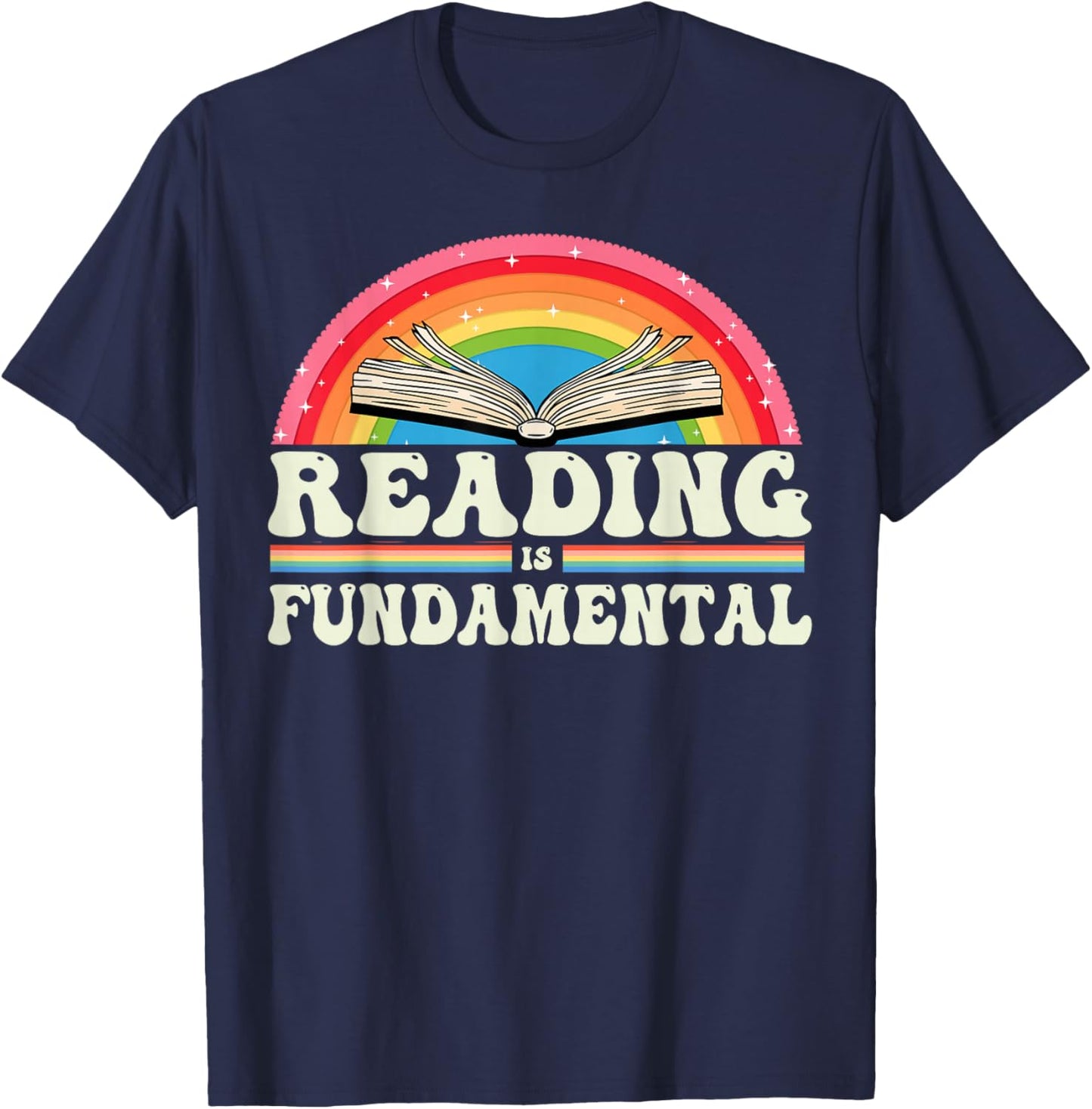 Reading Is Fundamental Geeky Bookworm Poetry Literature T-Shirt - T-Shirt | Navy