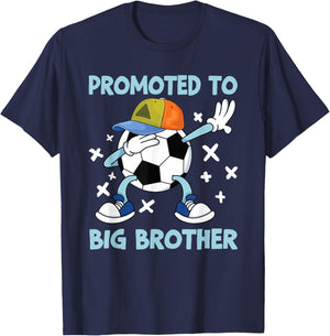 Promoted to Big Brother Soccer Design T-Shirt - T-Shirt | Navy