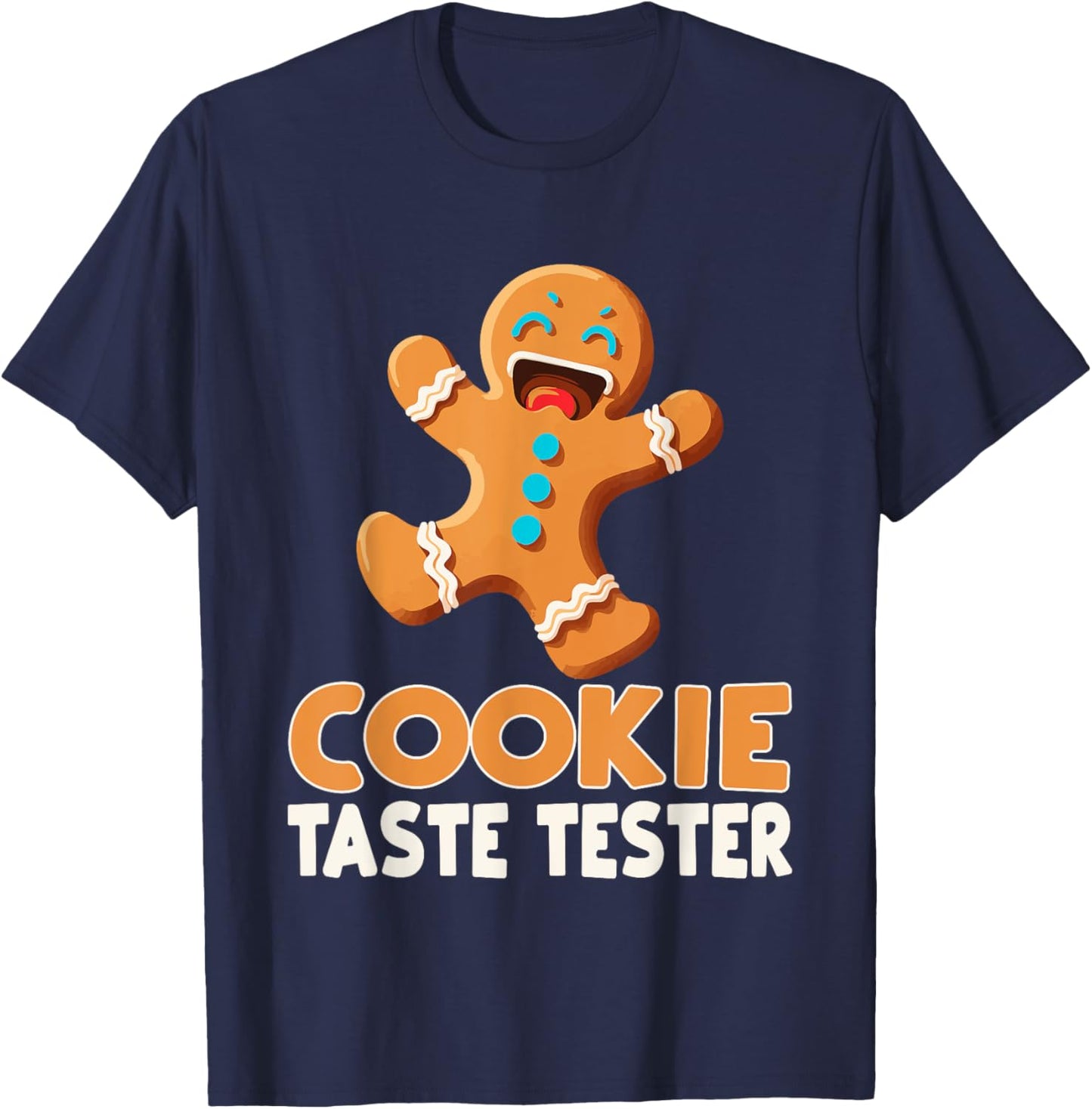 Funny Christmas Gingerbread Man Cookie Taste Tester T-Shirt - T-Shirt | Navy