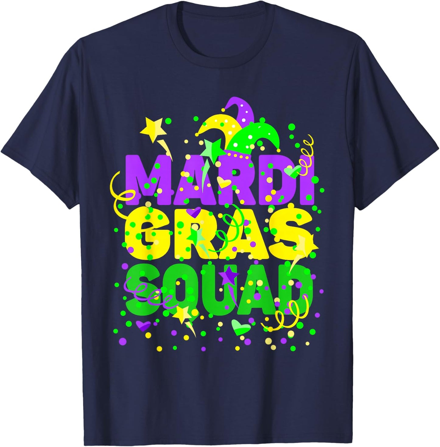 Mardi Gras Squad Party Costume Outfit - Funny Mardi Gras T-Shirt - T-Shirt | Navy