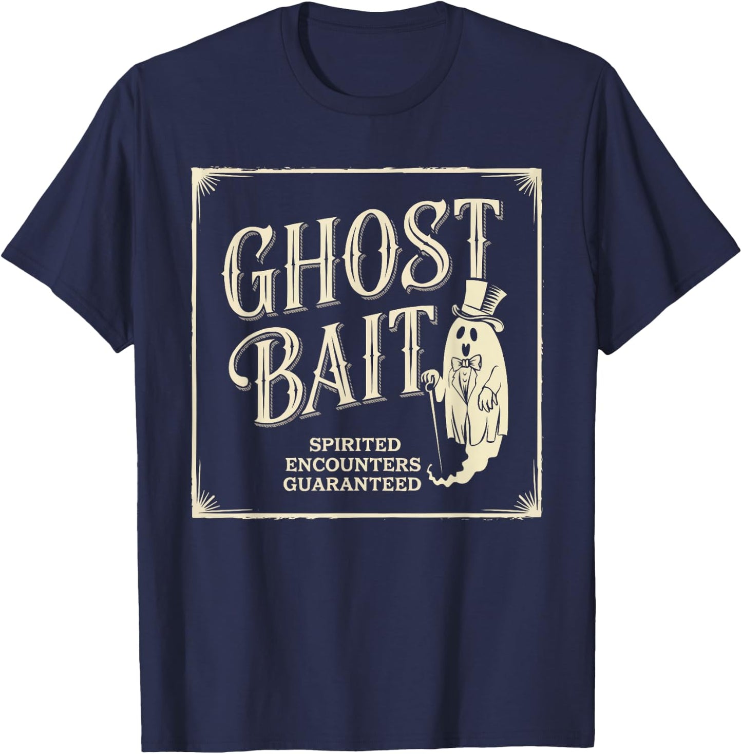 Ghost Bait Paranormal Investigator Ghost Hunting Halloween T-Shirt - T-Shirt | Navy