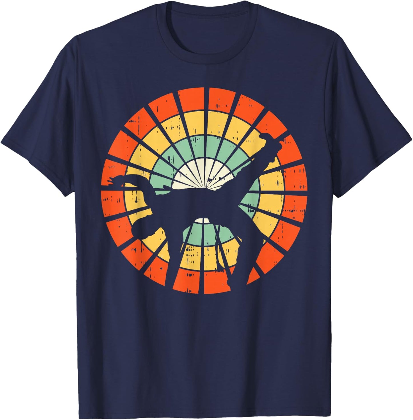 70s Capoeira Retro Brazilian Martial Arts Dance Fighter Gift T-Shirt - T-Shirt | Navy