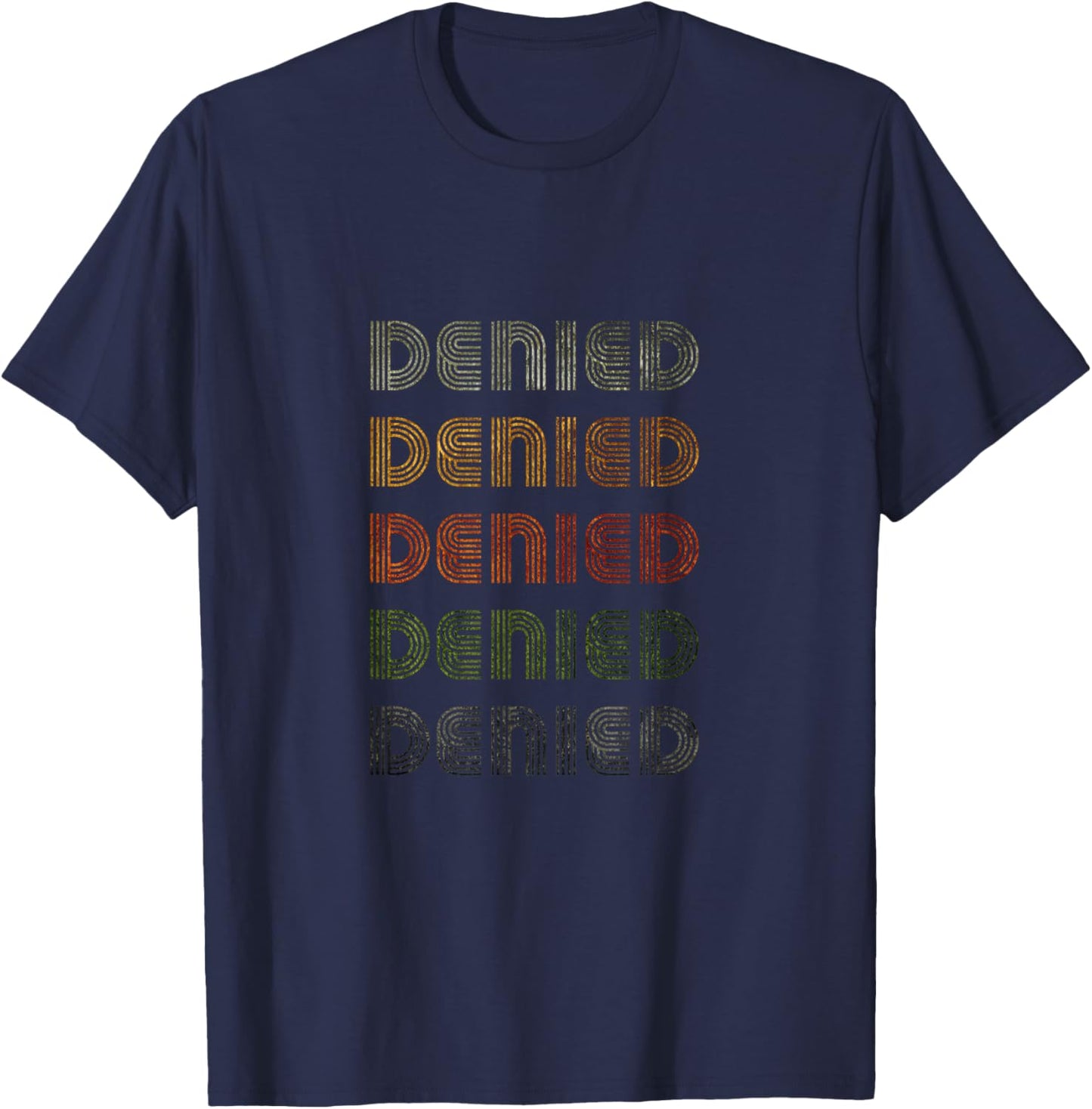 Love Heart Denied Grunge Vintage Style Black Denied T-Shirt - T-Shirt | Navy