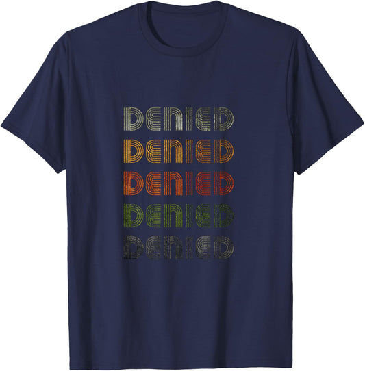 Love Heart Denied Grunge Vintage Style Black Denied T-Shirt - T-Shirt | Navy
