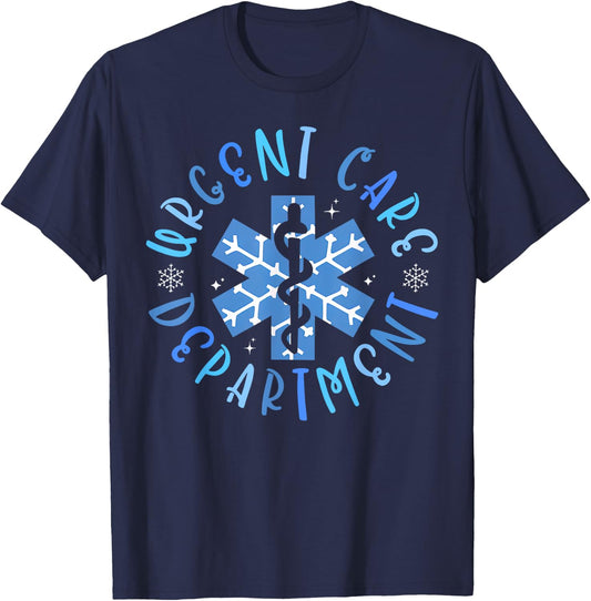 Urgent Care Nurse Christmas ICU Nursing - Adults, Black, Small, Short Sleeve, Polyester, Christmas Nurse T-Shirt - T-Shirt | Navy
