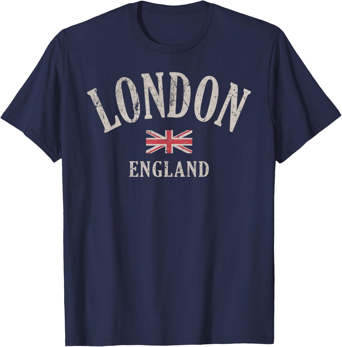 Distressed London England UK Flag T-Shirt - T-Shirt | Navy