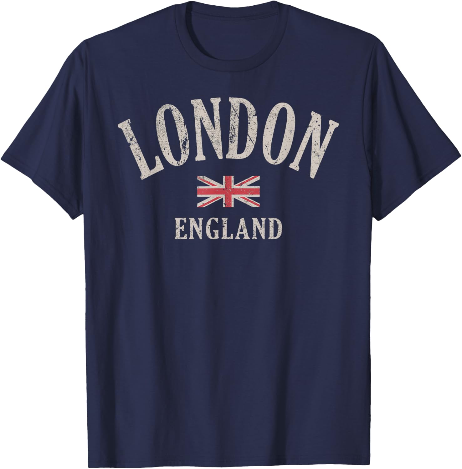 Distressed London England UK Flag T-Shirt - T-Shirt | Navy