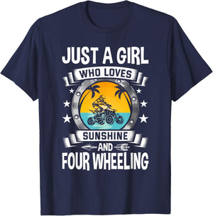 Just a Girl Who Loves Sunshine and Four Wheeling T-Shirt - T-Shirt | Navy