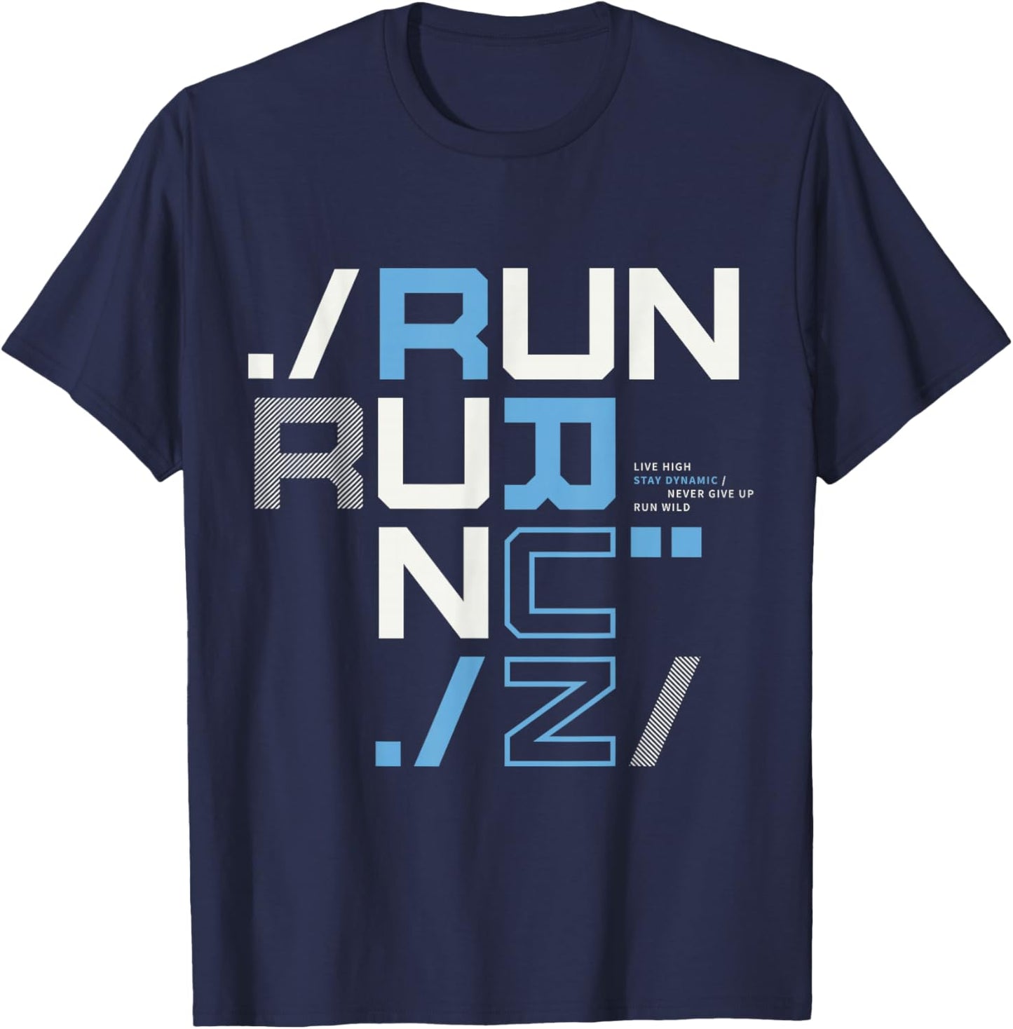 I Love Running, Run Illustration Novelty Graphic Designs T-Shirt - T-Shirt | Navy