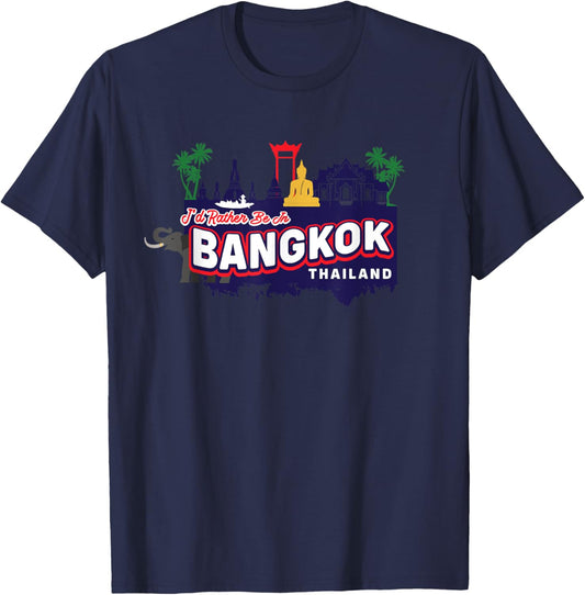 I'd Rather Be In Bangkok Thailand Vintage Souvenir T-Shirt - T-Shirt | Navy