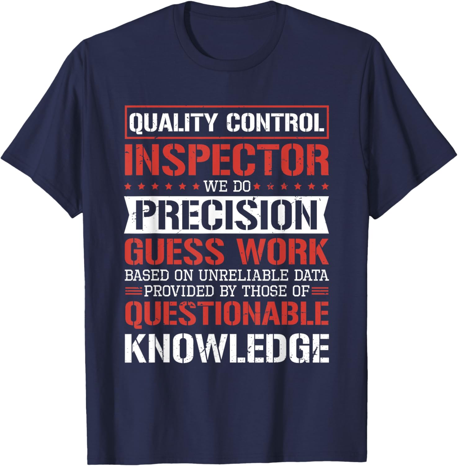 Quality Control Inspector Quote for Quality Inspectors T-Shirt - T-Shirt | Navy