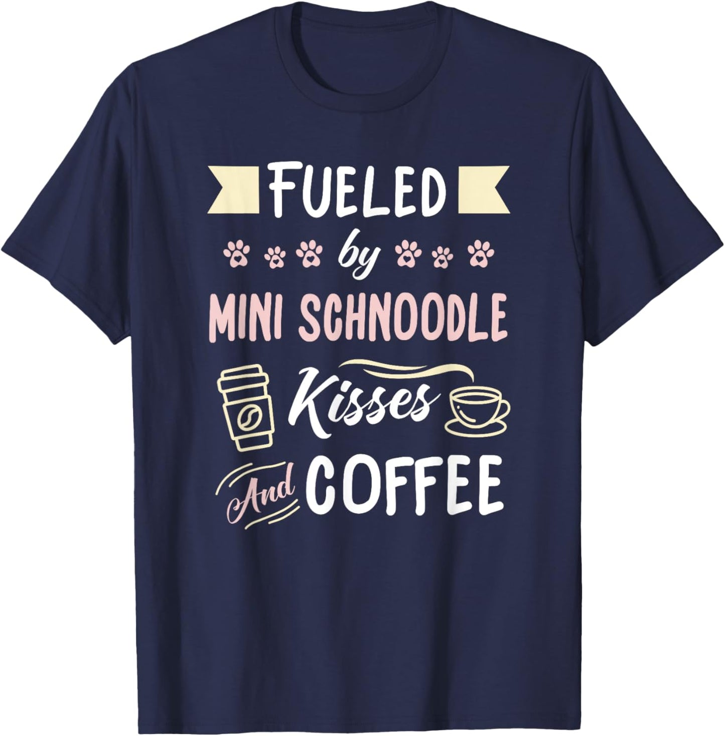 Mini Schnoodle Mom Miniature Schnauzer Poo Coffee Lover T-Shirt - T-Shirt | Navy