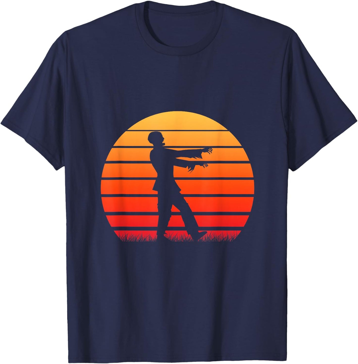 Retro Monster Walk Horror Monster Party T-Shirt - T-Shirt | Navy