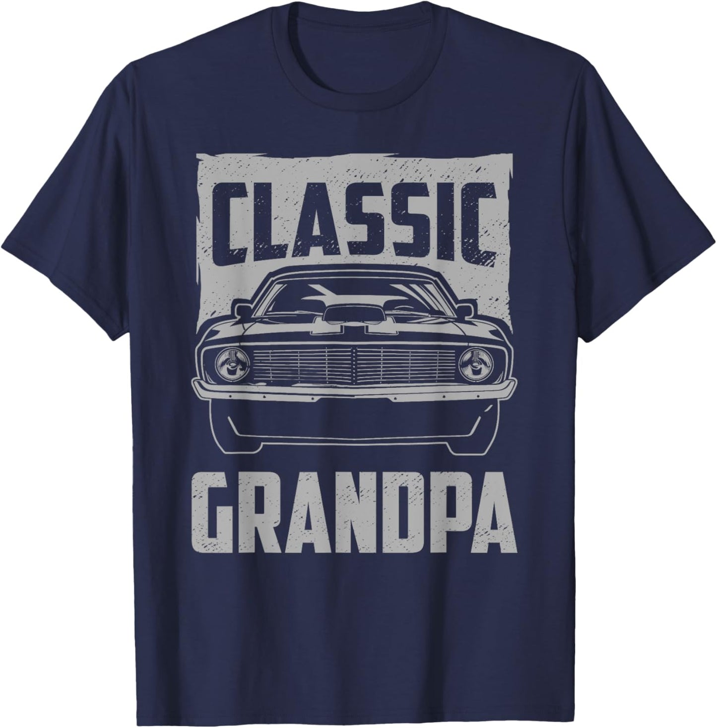 Classic Grandpa Funny Retro Fan Classic Car Lover Vintage T-Shirt - T-Shirt | Navy