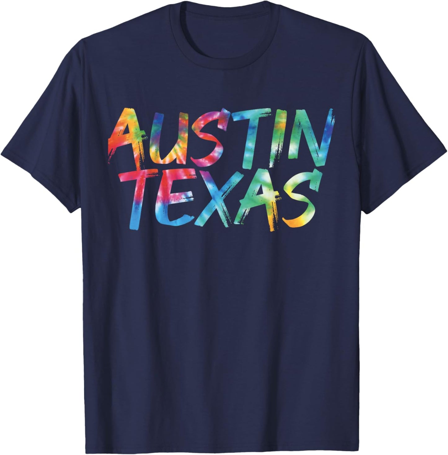Austin Texas Tie Dye Awesome Vintage Inspired Streetwear T-Shirt - T-Shirt | Navy