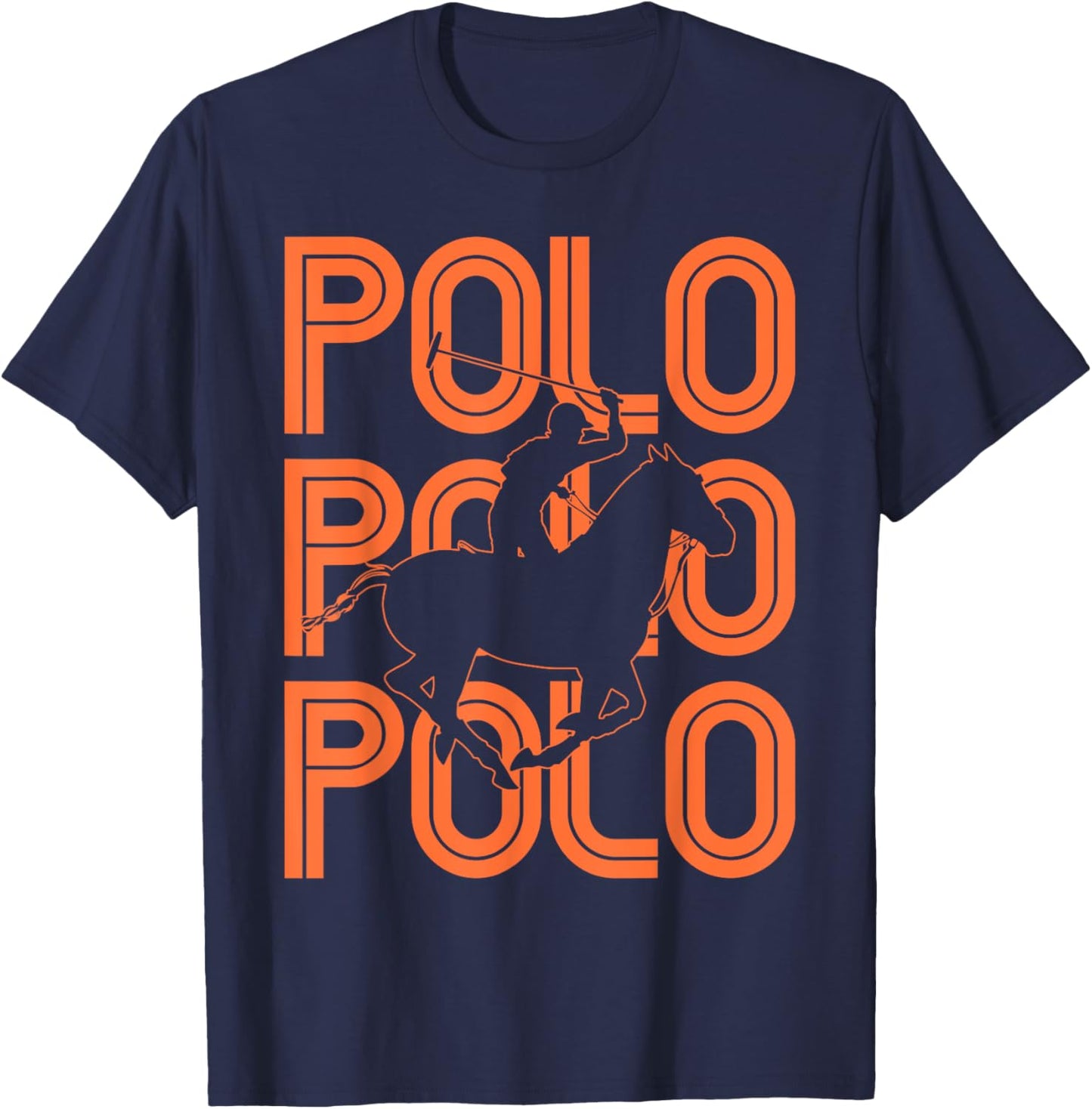 Polo Players Horseback Riding Horse Equestrian Sports T-Shirt - T-Shirt | Navy
