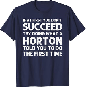 HORTON Funny Surname Family Tree Birthday Reunion Idea T-Shirt - T-Shirt | Navy