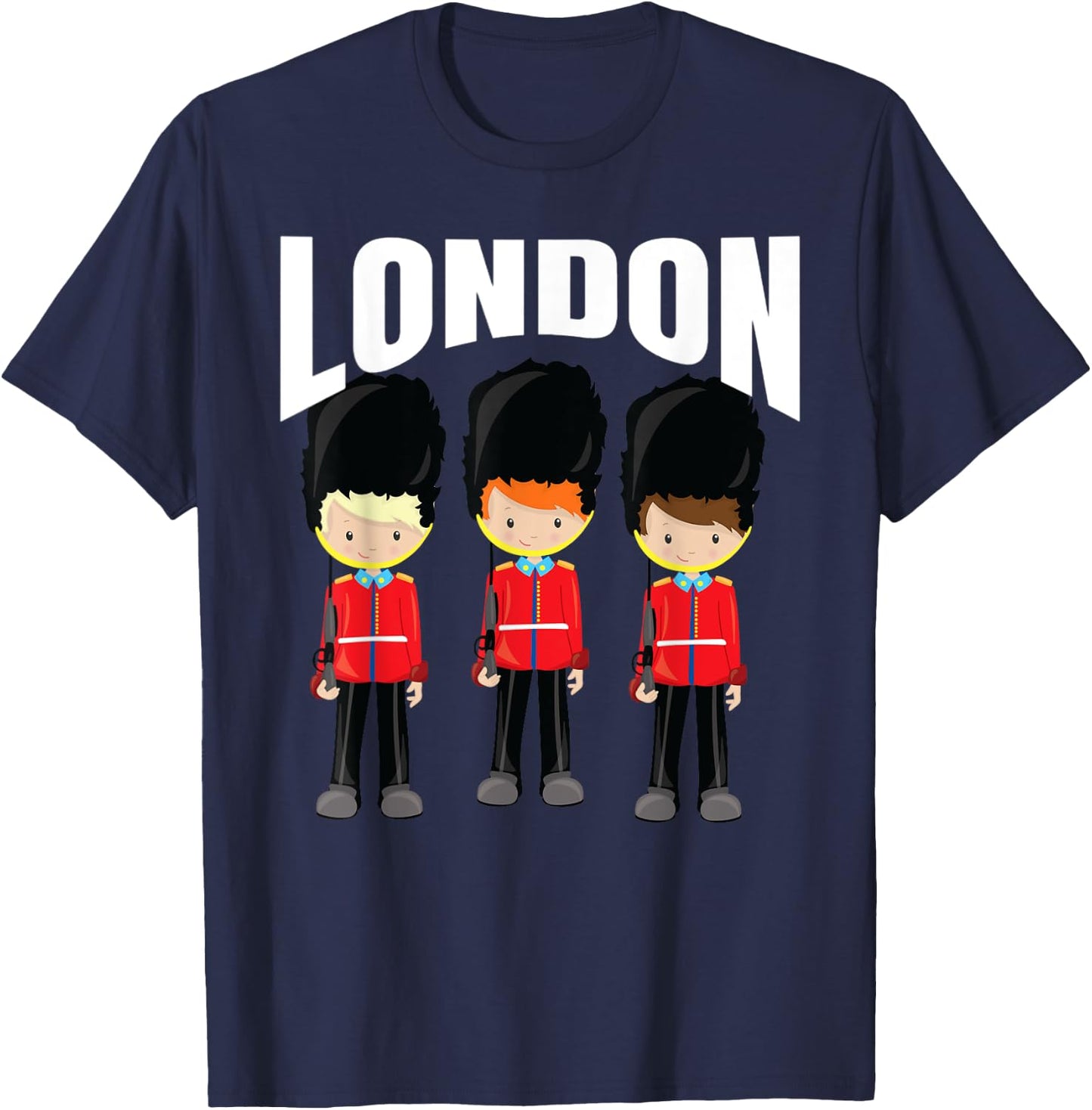 Cute Souvenir London Queens Buckingham Palace Guards Memento T-Shirt - T-Shirt | Navy