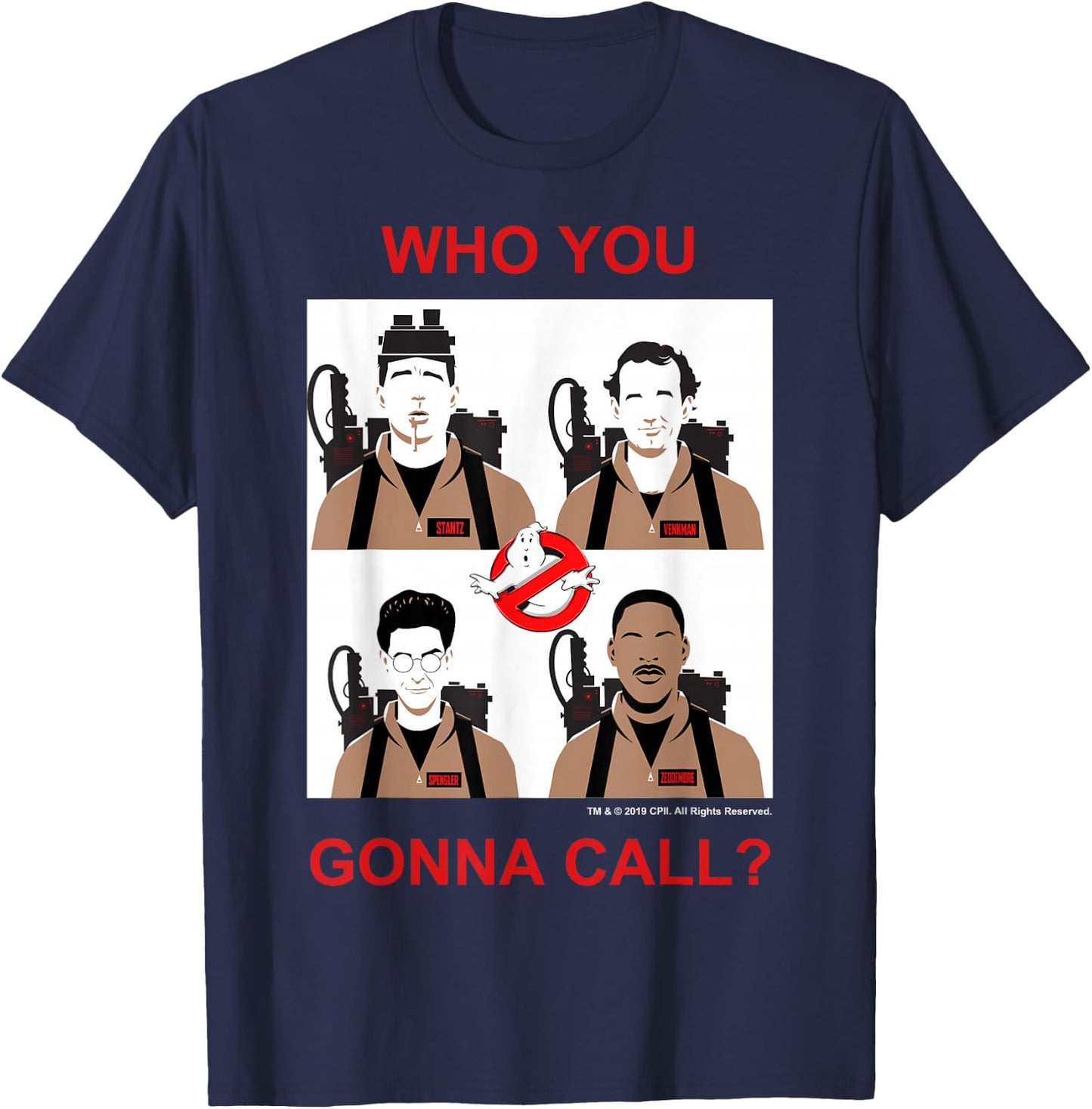 Ghostbusters Who You Gonna Call Group Shot Panels T-Shirt - T-Shirt | Navy