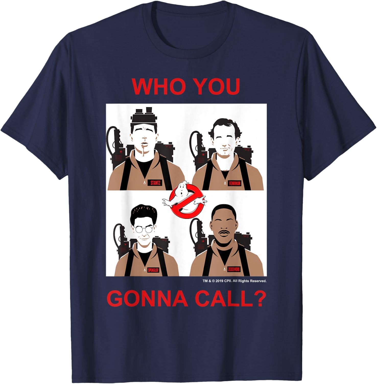 Ghostbusters Who You Gonna Call Group Shot Panels T-Shirt - T-Shirt | Navy