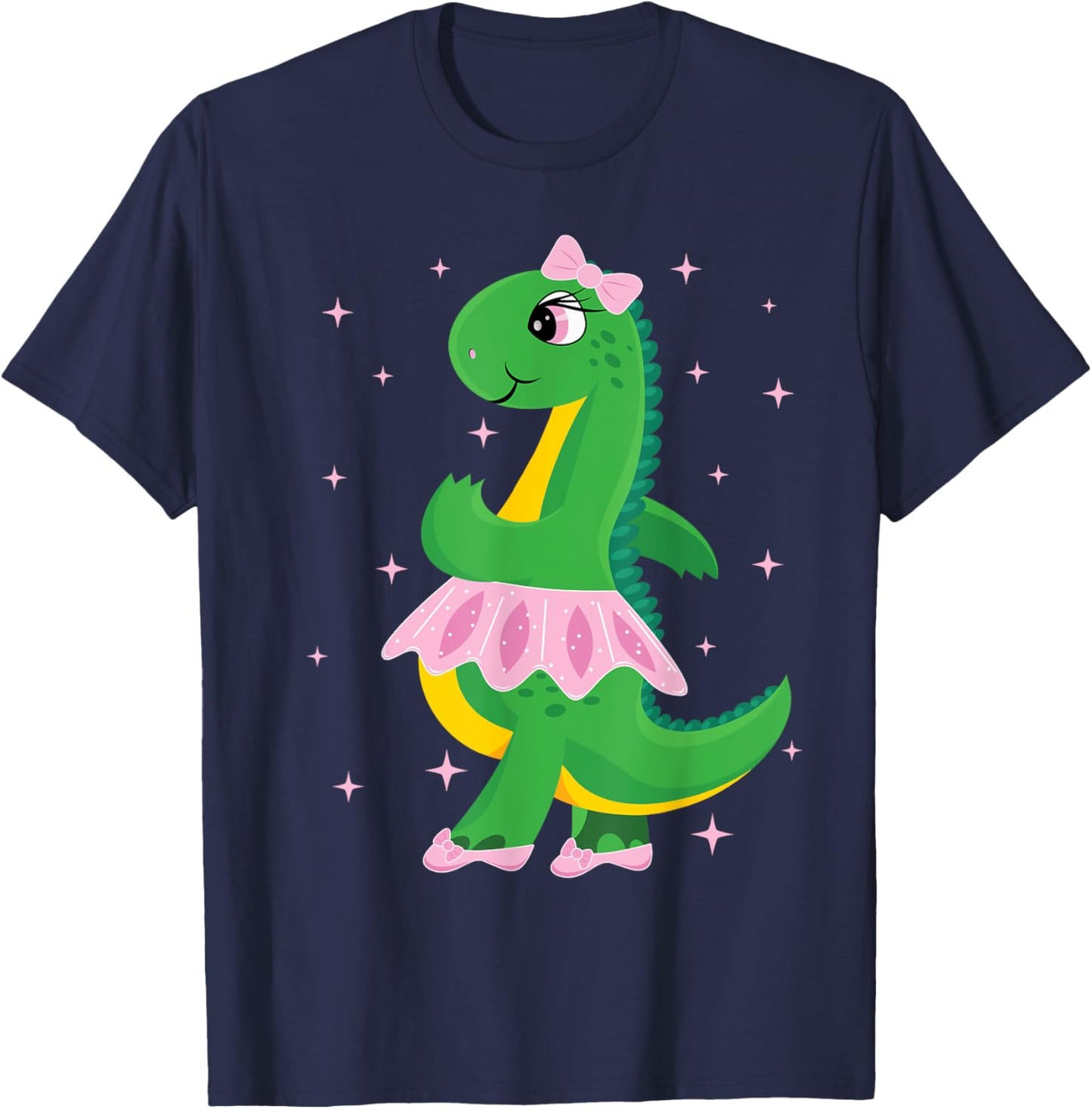 Cute Dinosaur Ballerina in Tutu T-Shirt - T-Shirt | Navy
