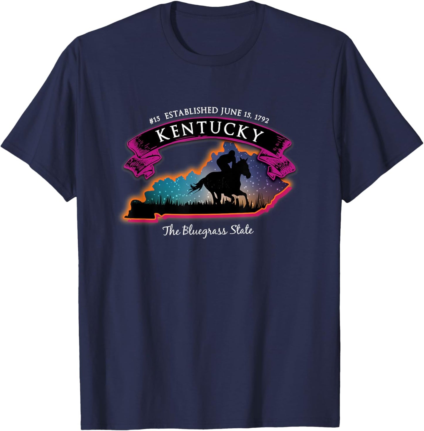 Kentucky Horse Racing Souvenir T-Shirt - T-Shirt | Navy