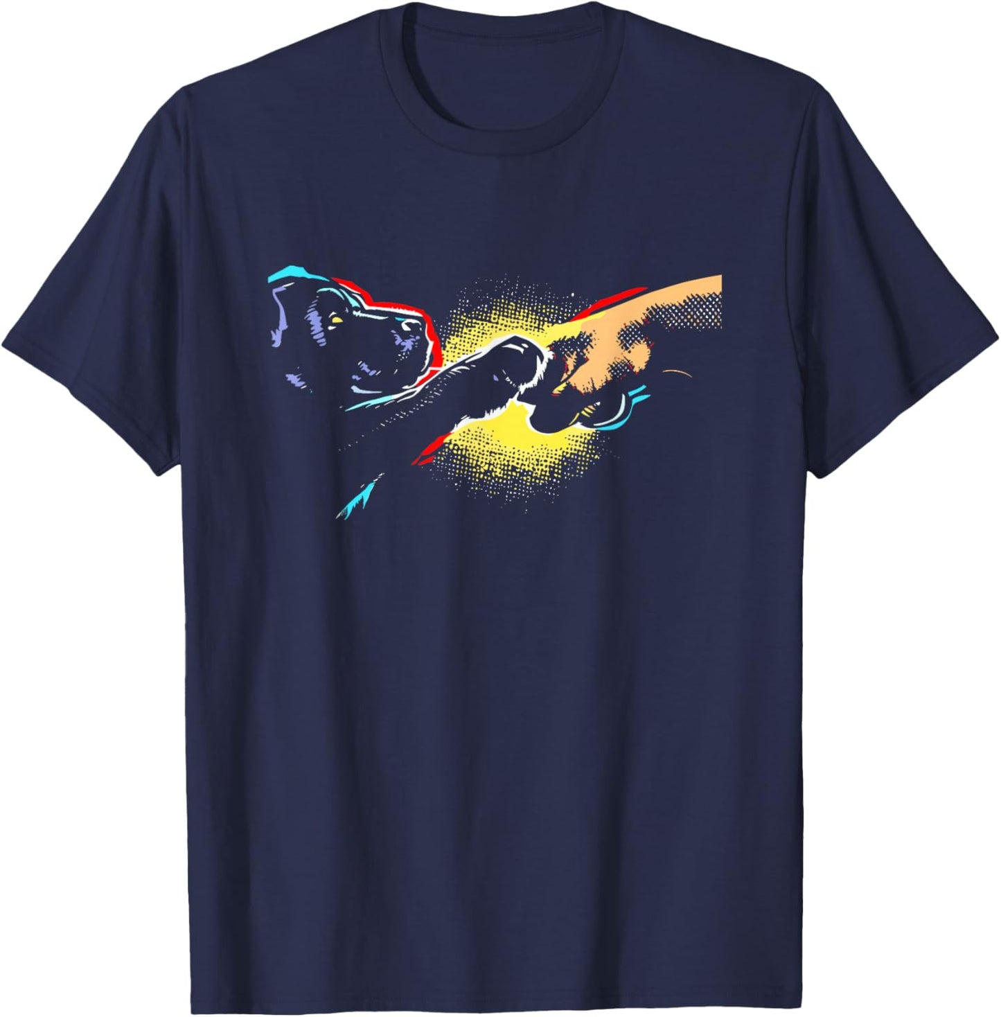 Fist Paw Bump - Dog Human Friendship Hooman Best Friend T-Shirt - T-Shirt | Navy