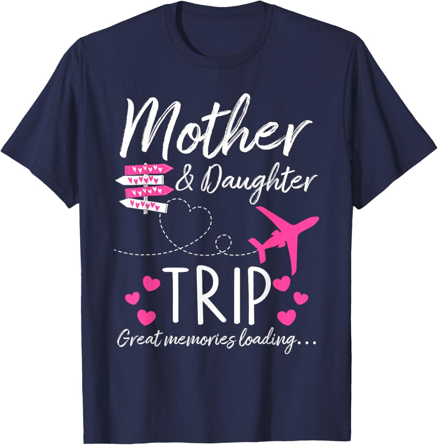 Funny Matching Mother Daughter Cruise Trip Outfits Black Modern Print Letter Print Cruise Vacation T-Shirt - T-Shirt | Navy