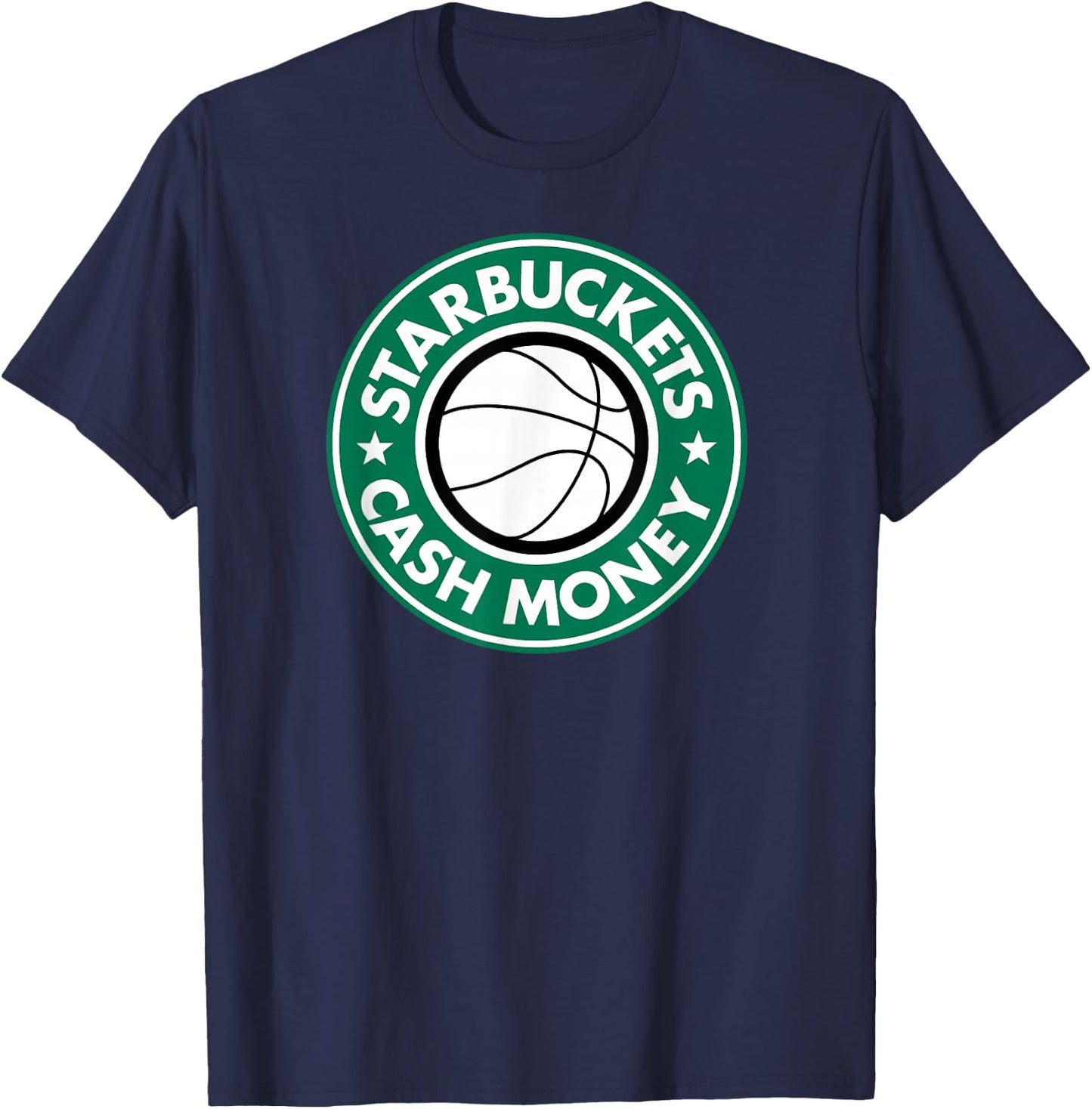 Starbuckets Cash Money Basketball T-Shirt - T-Shirt | Navy