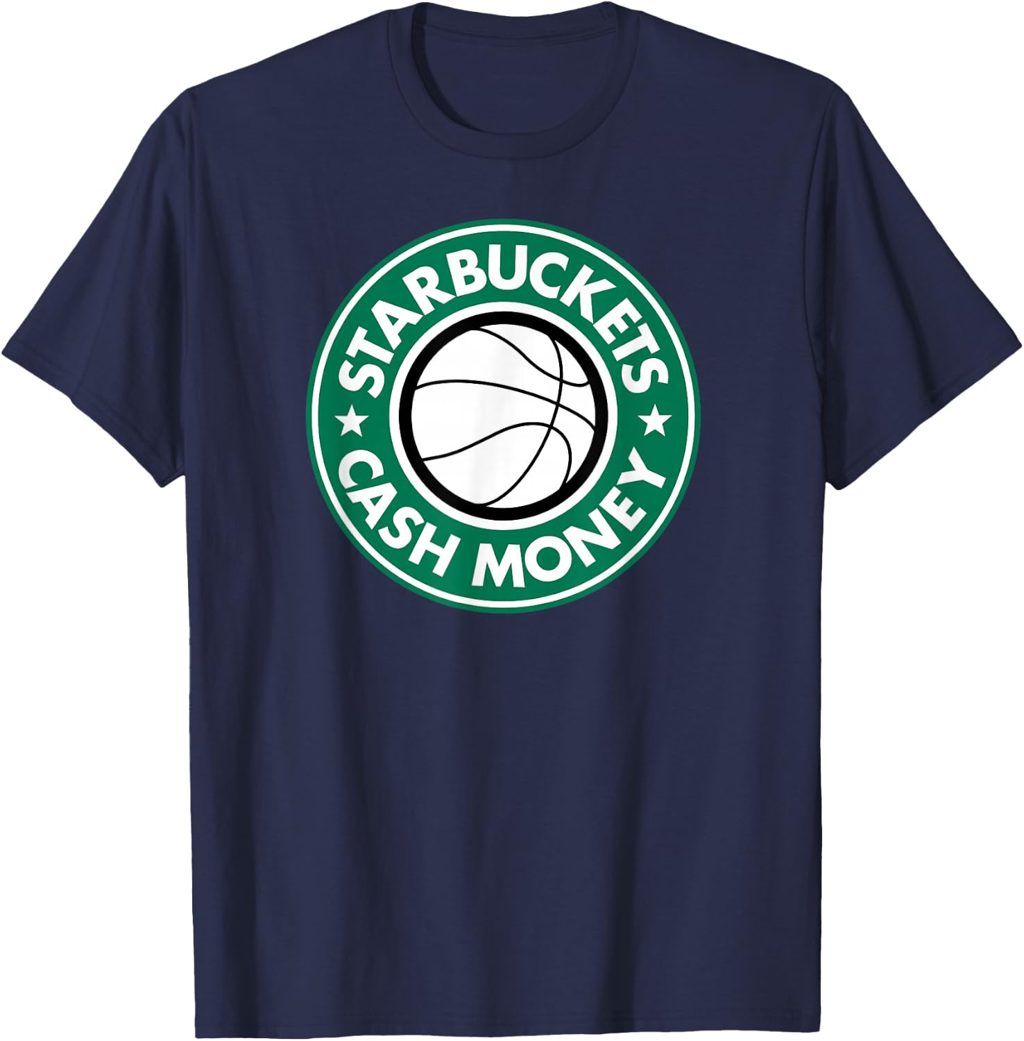 Starbuckets Cash Money Basketball T-Shirt - T-Shirt | Navy