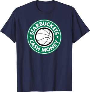 Starbuckets Cash Money Basketball T-Shirt - T-Shirt | Navy