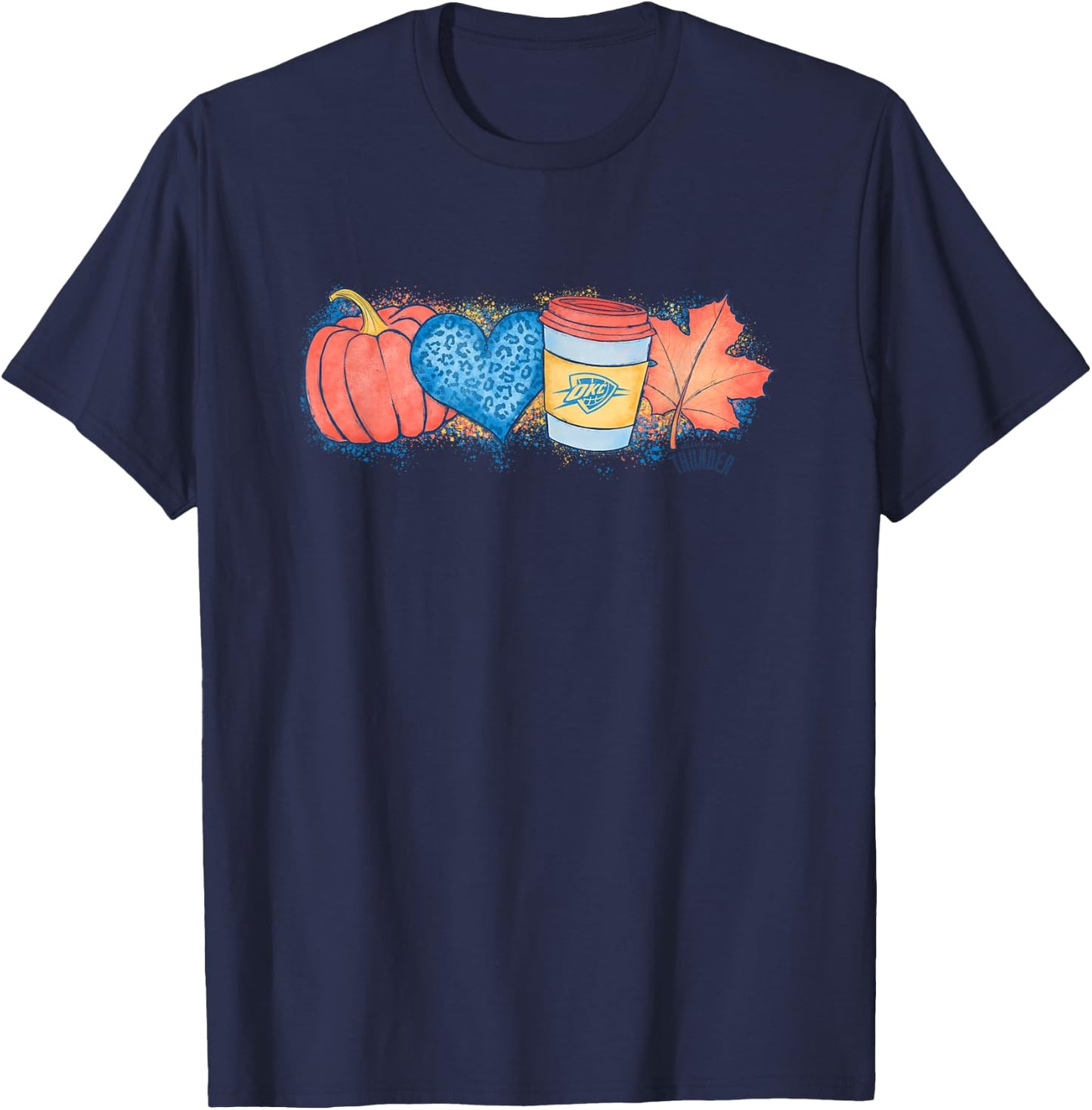 NBA Oklahoma City Thunder Cozy Fall Painted Banner T-Shirt - T-Shirt | Navy