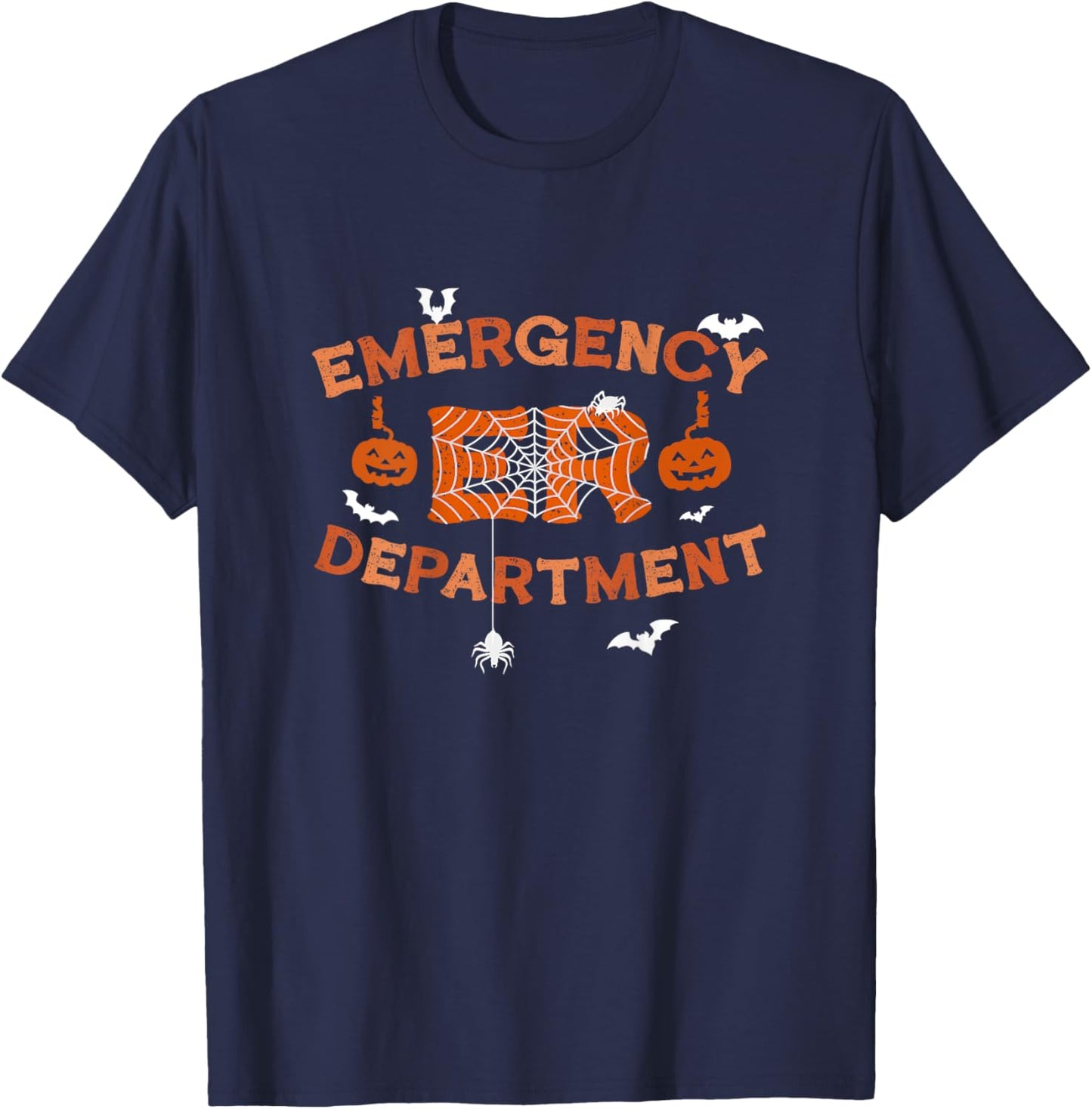 Halloween Emergency Department Emergency Room Nurse Back Of T-Shirt - T-Shirt | Navy