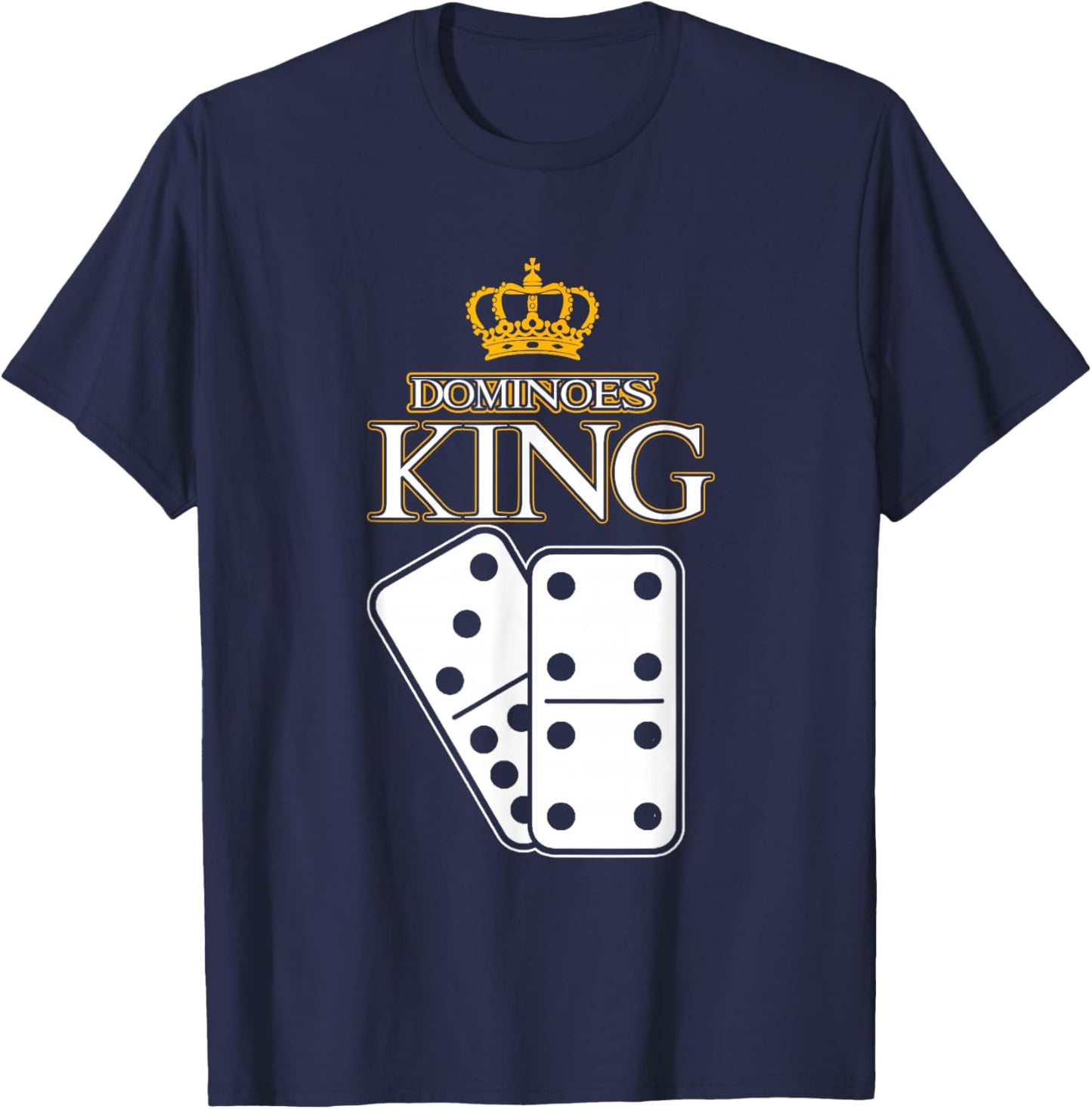 Dominoes King | Domino Bones | Dominoes Player T-Shirt - T-Shirt | Navy