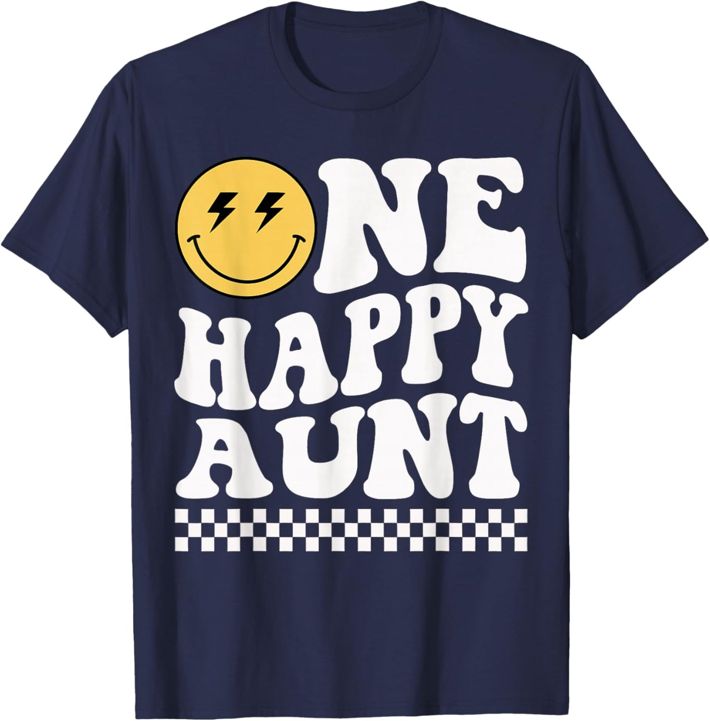 One Happy Dude Aunt 1st Birthday Family Matching T-Shirt - T-Shirt | Navy