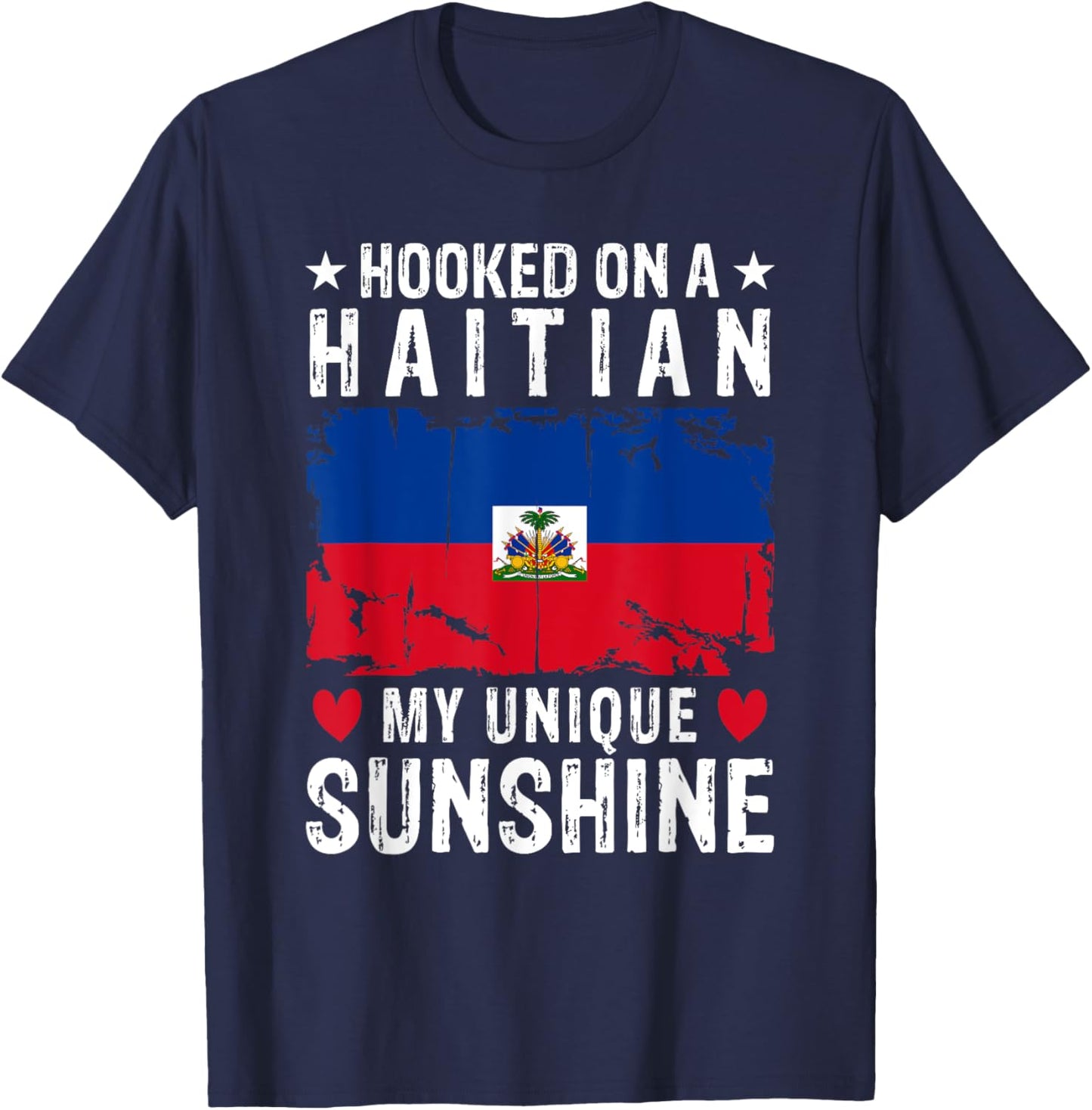 Haitian Boyfriend Girlfriend Wife Husband Haiti Flag T-Shirt - T-Shirt | Navy