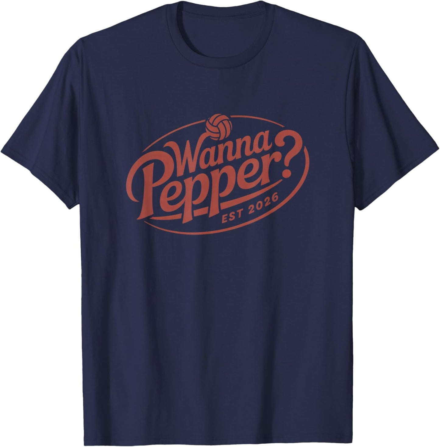 Wanna Pepper Volleyball Gift Club Design T-Shirt - T-Shirt | Navy