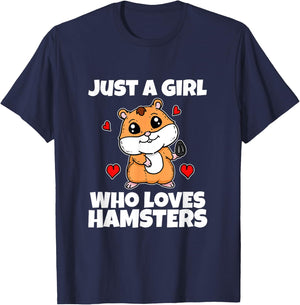 Just A Girl Who Loves Hamsters Funny Hamster Costume T-Shirt - T-Shirt | Navy