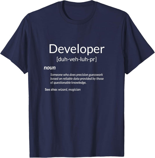 Funny Developers Developer Definition T-Shirt - T-Shirt | Navy